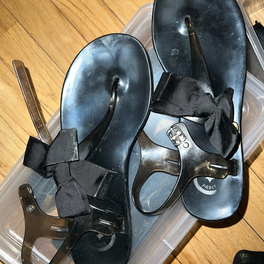 Bcbg black jelly sandals